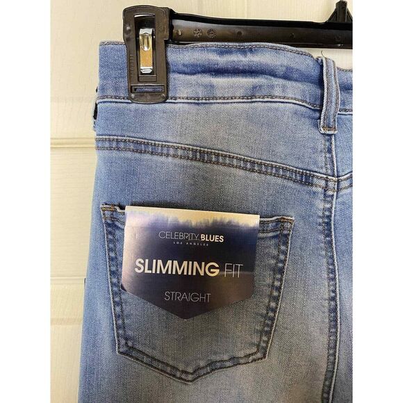 Celebrity Blues Womens Jeans Slimming Tummy Control High Rise Straight Sz‎ 2 - Picture 6 of 8